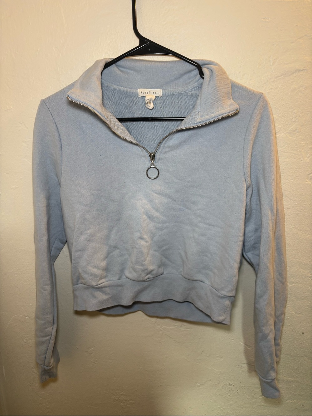 Wild Fable Light Blue Quarter-Zip Pullover Top